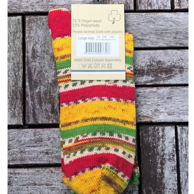 Sweater Shop Men's Fair Isle Socks Red/Yellow Stripe