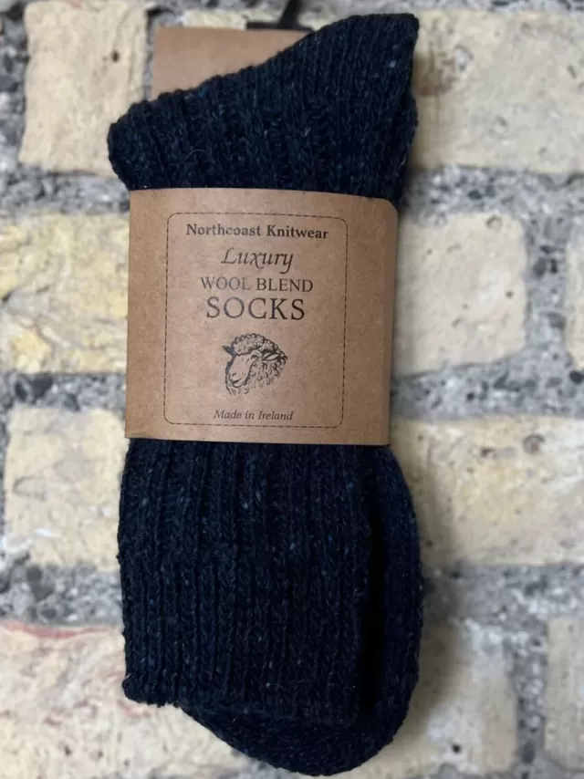 Sweater Shop Mens Luxury Wool Blend Socks Navy