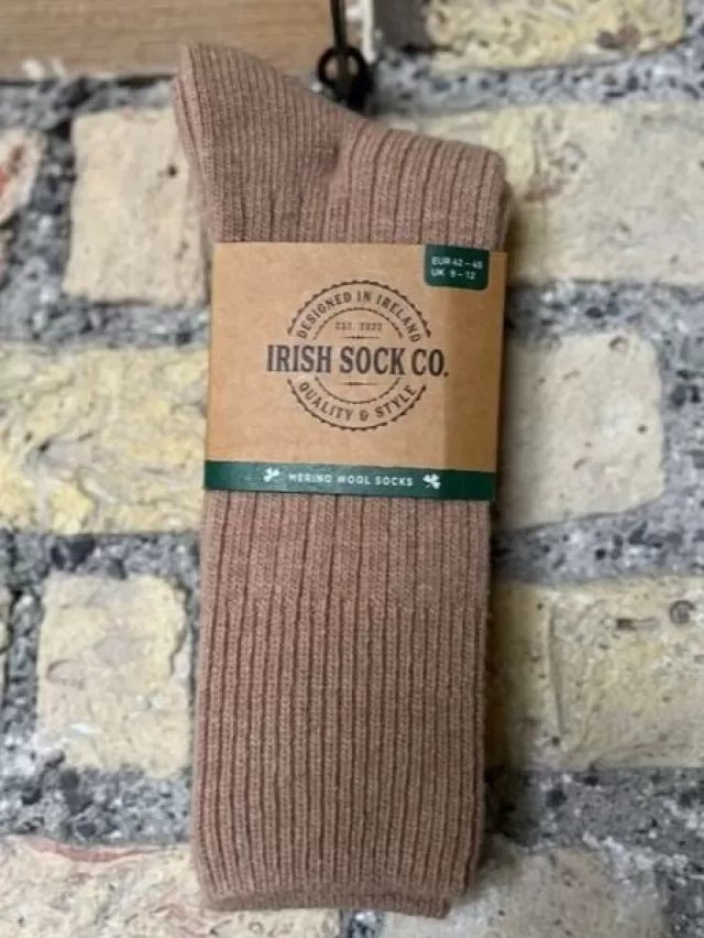 Sweater Shop Mens Merino Wool Socks Beige