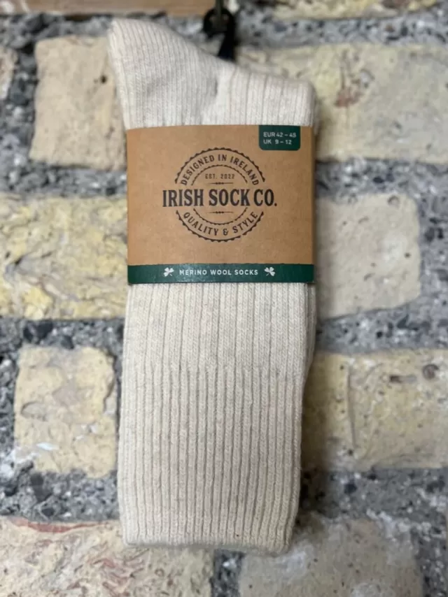 Sweater Shop Mens Merino Wool Socks Natural