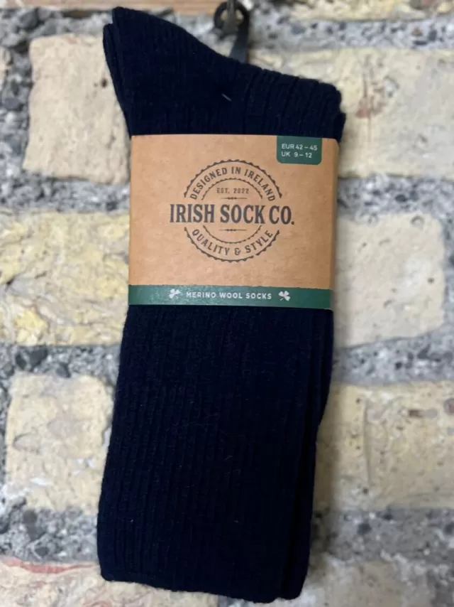 Sweater Shop Mens Merino Wool Socks Navy