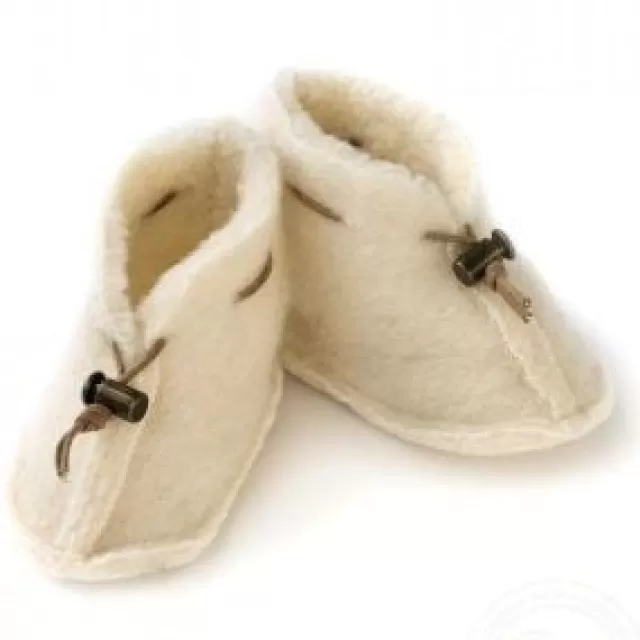 Kids Sweater Shop Merino Wool Baby Booties - Natural