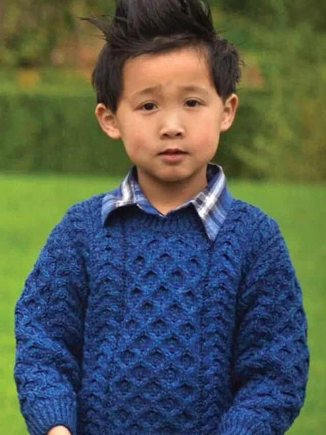 Kids Sweater Shop Merino wool Children's Aran Sweater