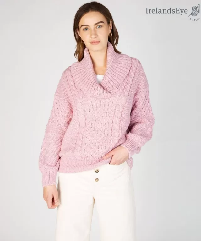 Women Sweater Shop Oversized Shawl Collar Sweater Pale Pink