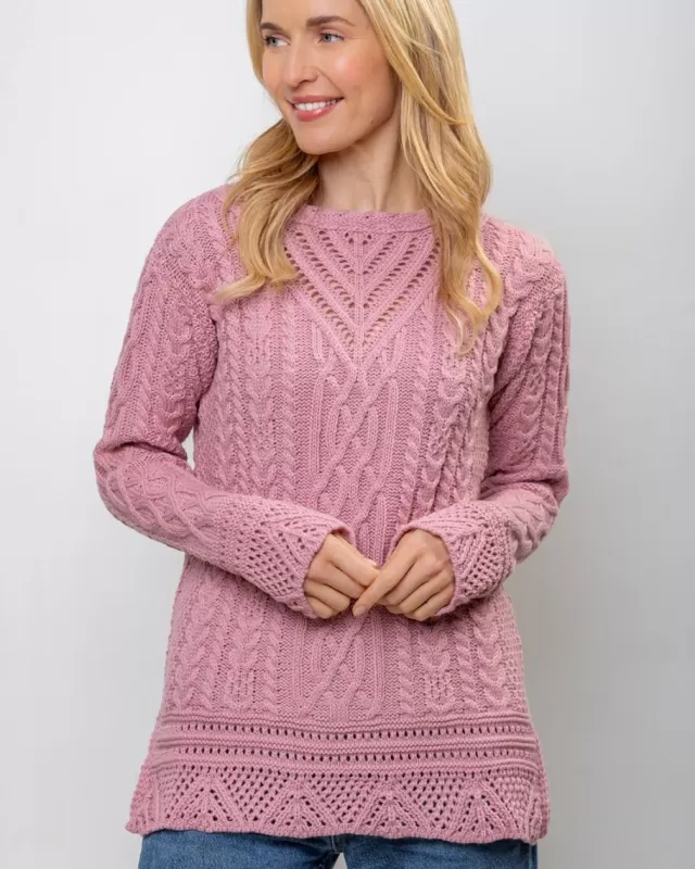 Women Sweater Shop Pink Tunic Sweater Merino Wool