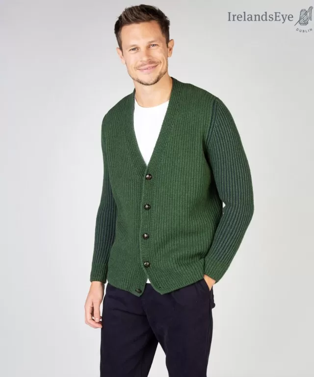 Sweater Shop Pinstripe Cardigan Green