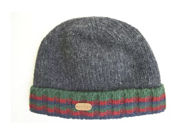 Sweater Shop Rib pullon Turnup Hat Charcoal Green