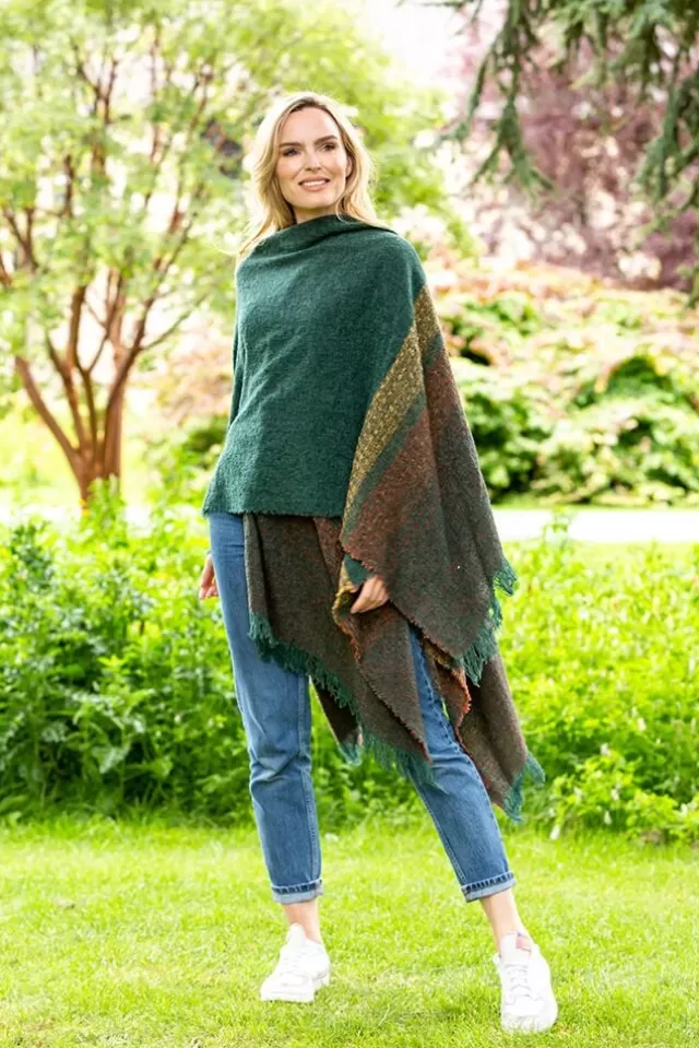 Women Sweater Shop Ruanna Celtic Cape Emerald Green