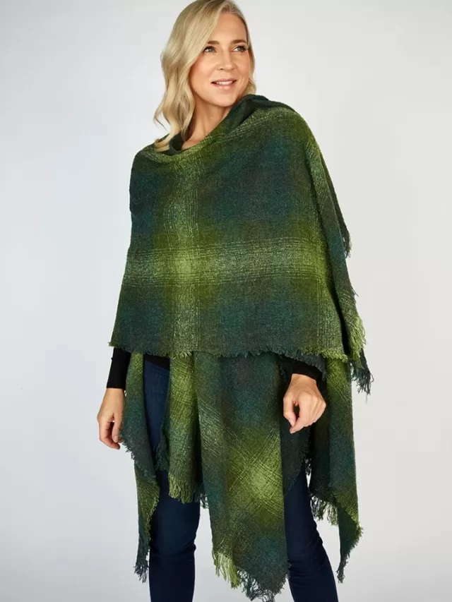 Women Sweater Shop Ruanna Celtic Cape Green Check