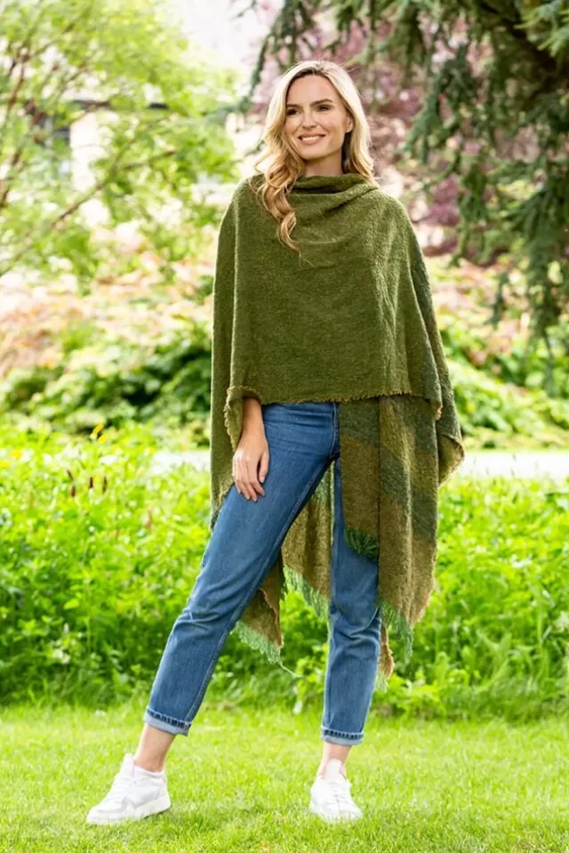 Women Sweater Shop Ruanna Celtic Cape Moss Green