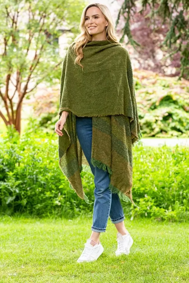 Women Sweater Shop Ruanna Celtic Cape Moss Green