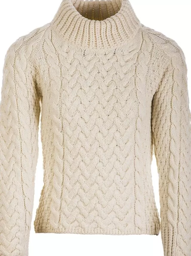 Women Sweater Shop Shaped Crew Neck Sweater Merino Wool Natural