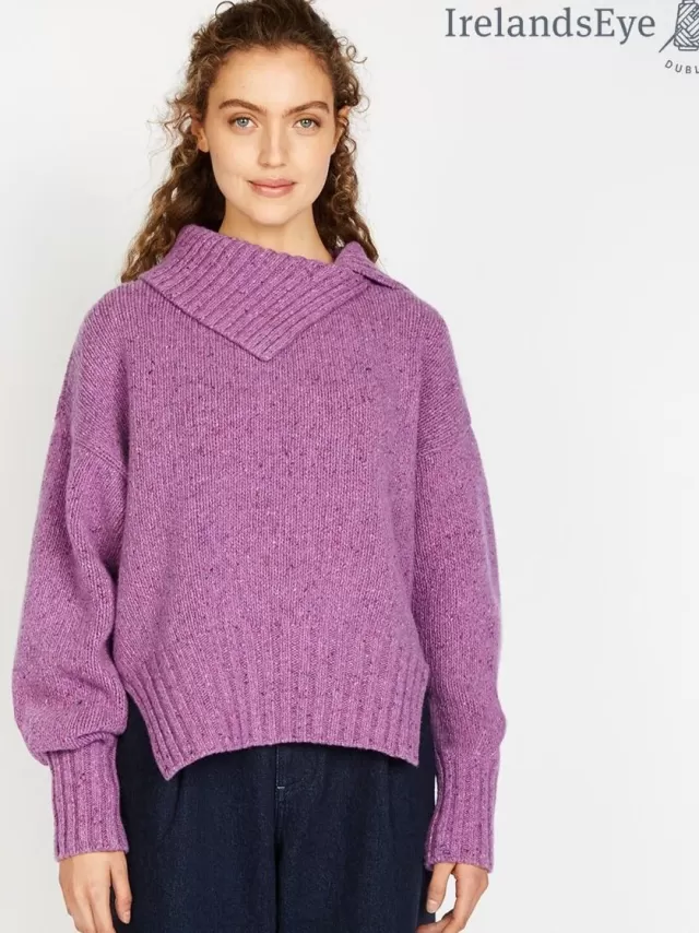 Women Sweater Shop Slouchy Funnel Neck Sweater Lilac