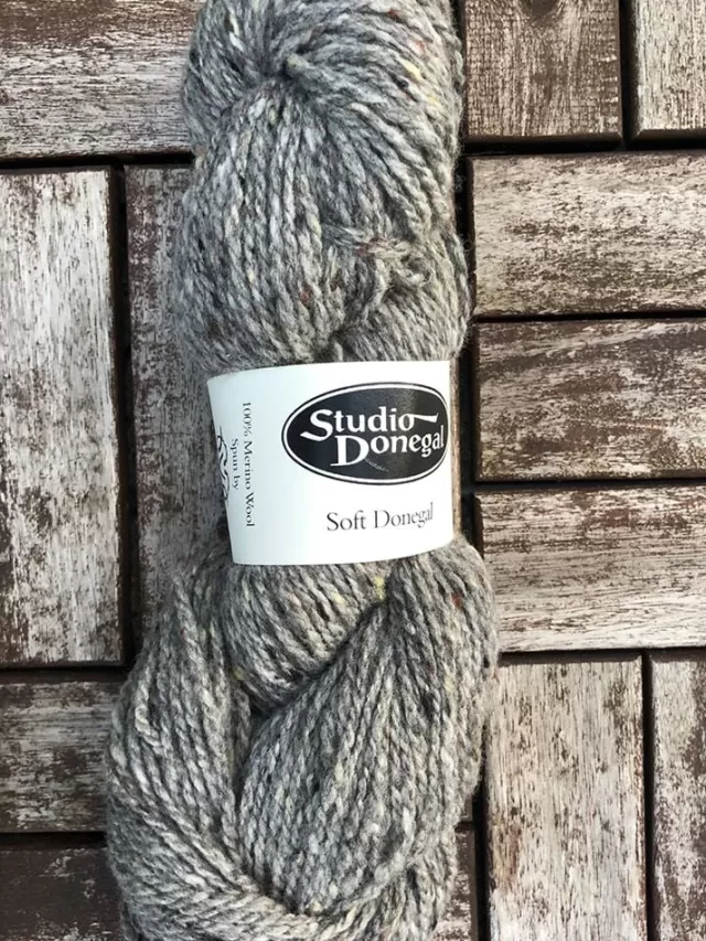 Sweater Shop Soft Donegal Knitting Wool Light Grey Fleck 100g