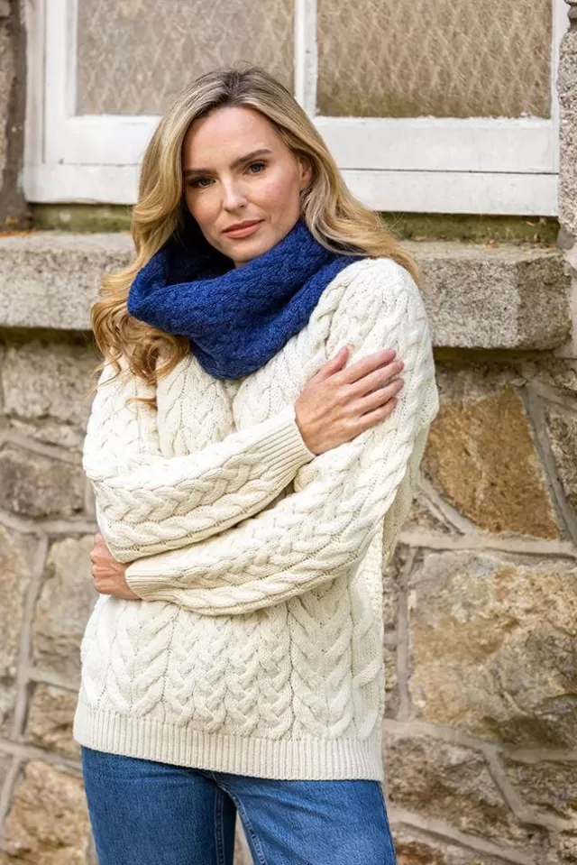 Women Sweater Shop Super Soft Aran Snood Royal Blue B859