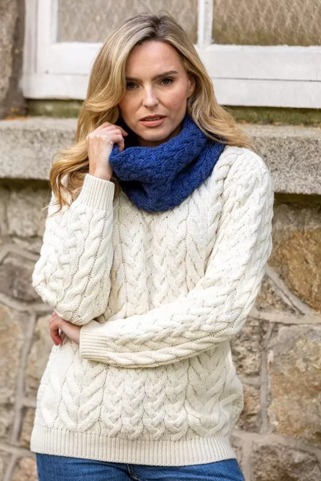 Women Sweater Shop Super Soft Aran Snood Royal Blue B859