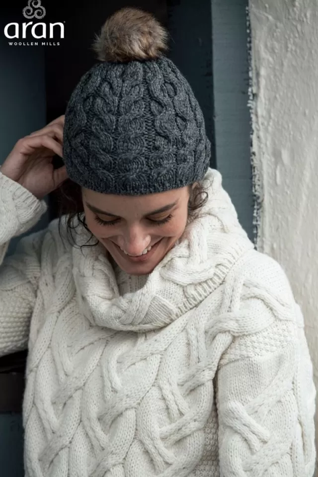 Women Sweater Shop Super Soft Merino Wool Hat with Bobble