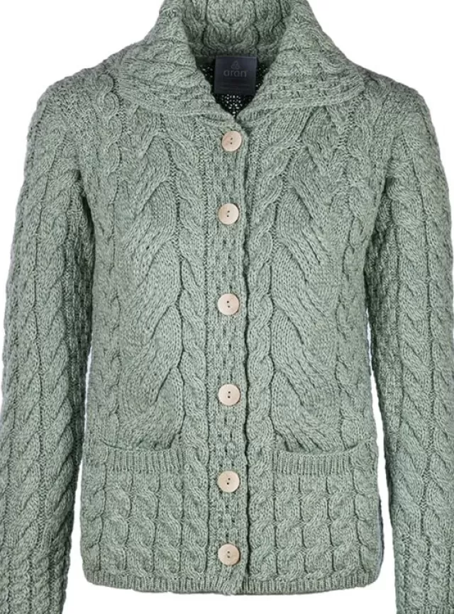 Women Sweater Shop Supersoft Merino Wool Cardigan Green