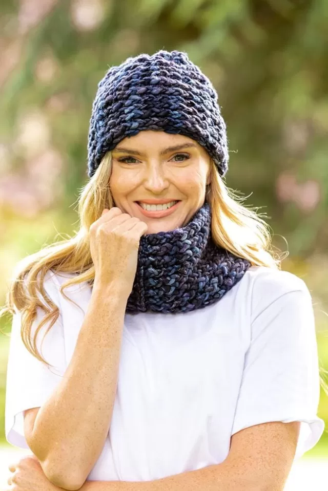 Women Sweater Shop Super-soft Navy mix Snood - Made in Ireland