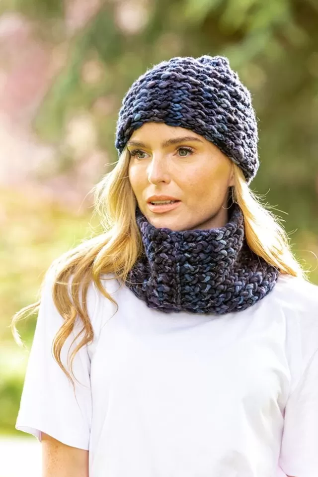 Women Sweater Shop Super-soft Navy mix Snood - Made in Ireland