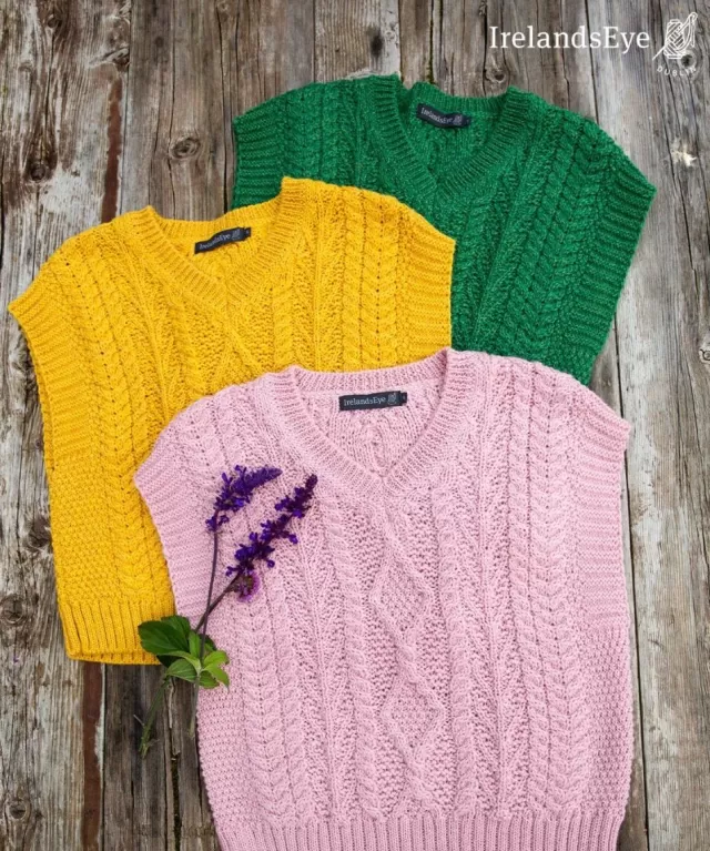 Women Sweater Shop Sweetpea V Neck Aran Vest Sunflower