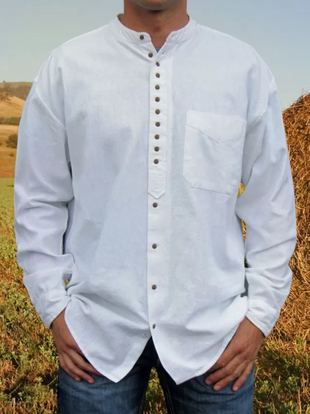 Sweater Shop Traditional Grandfather Shirt White