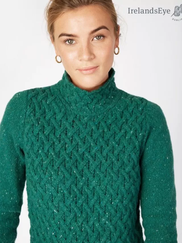 Women Sweater Shop Trellis Sweater Green Garden