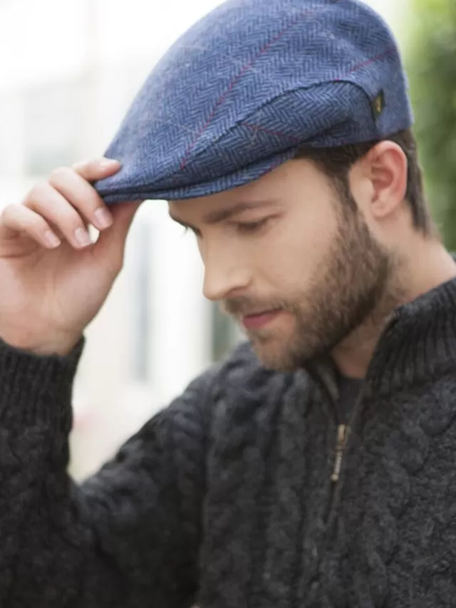 Sweater Shop Trinity Cap Light Blue Herringbone col.110