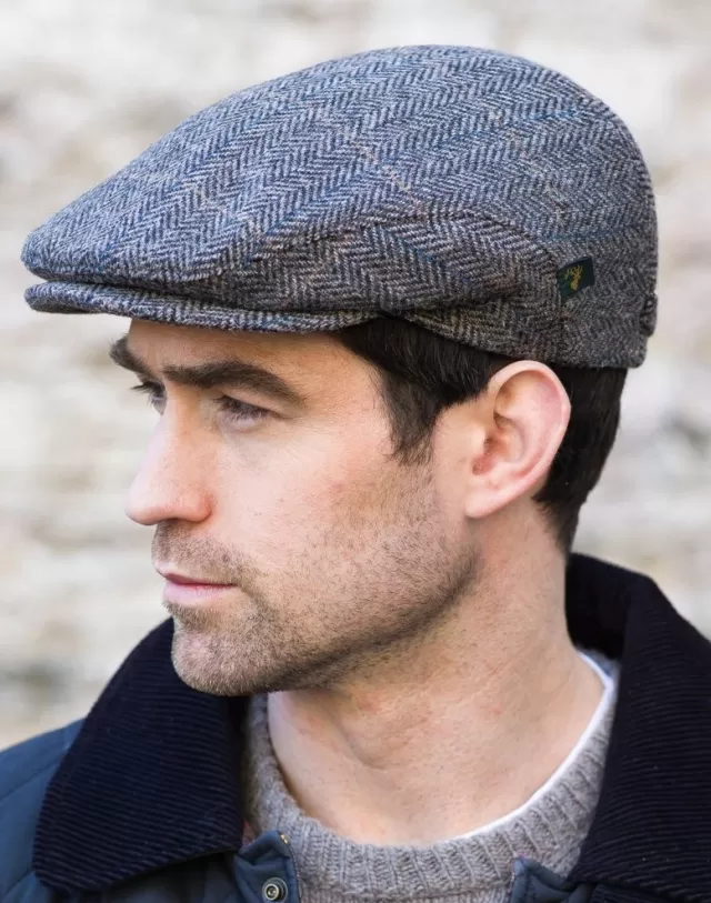 Sweater Shop Trinity Flat Cap Grey Herringbone 9105