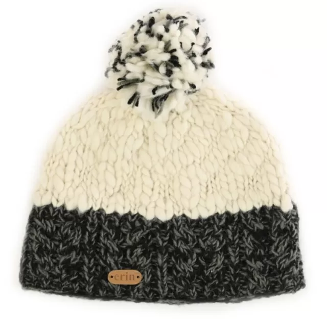 Sweater Shop Uneven Wool Bobble Hat Charcoal