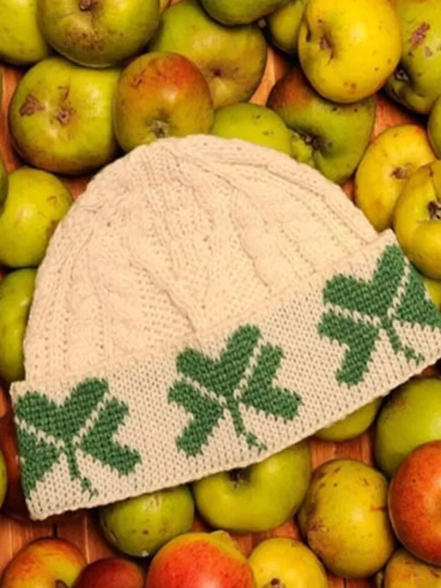 Sweater Shop Unisex Aran Hat with Shamrocks