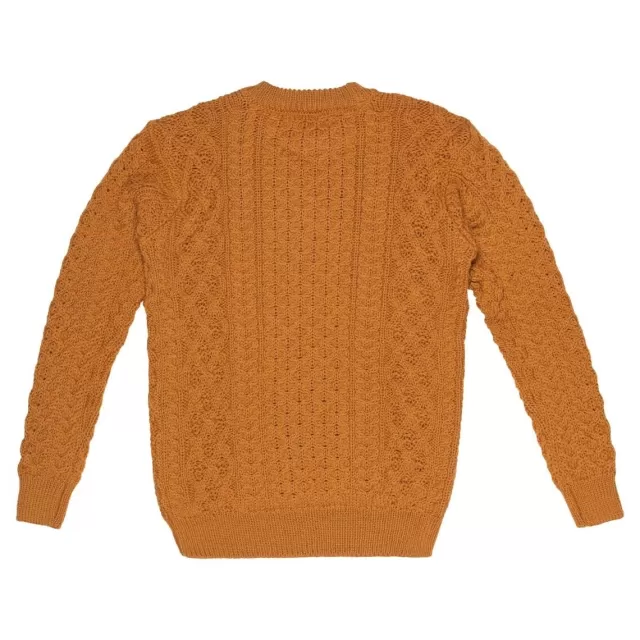 Sweater Shop Unisex Heavyweight Aran Sweater - Golden Ochre