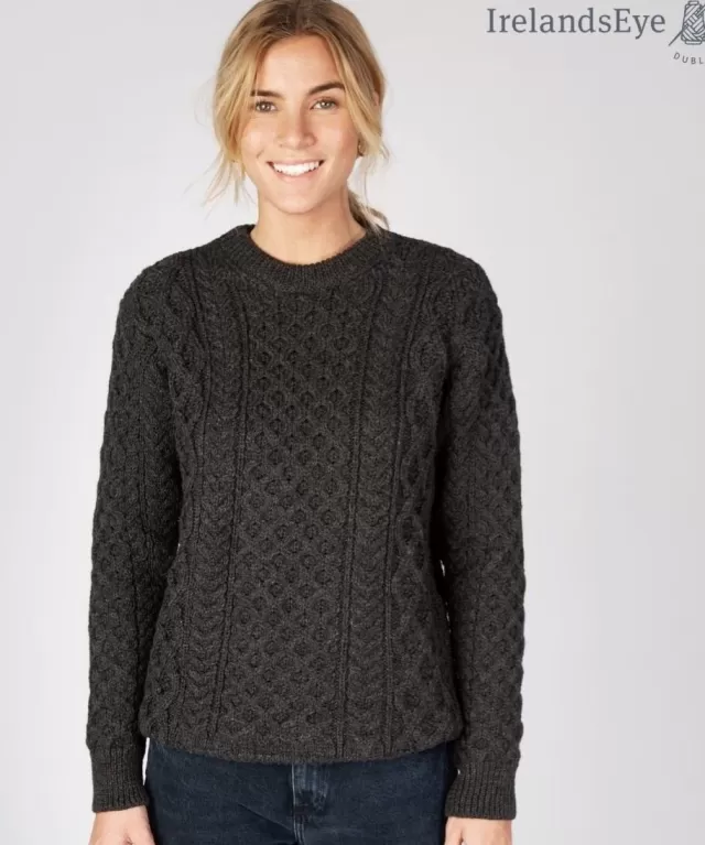 Women Sweater Shop Unisex Heavyweight Aran Sweater Graphite