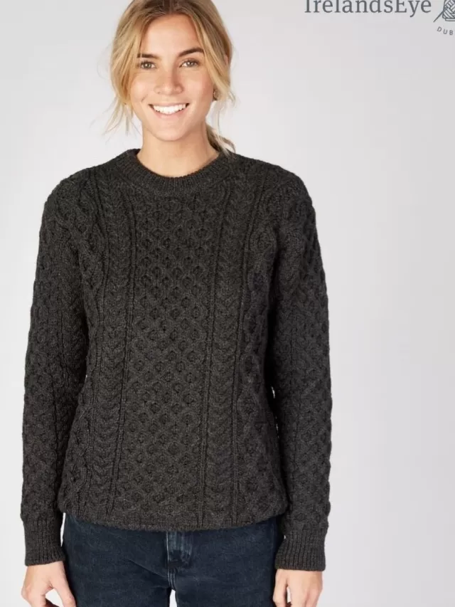 Women Sweater Shop Unisex Heavyweight Aran Sweater Graphite