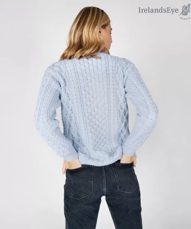 Women Sweater Shop Unisex Heavyweight Aran Sweater Ice Blue