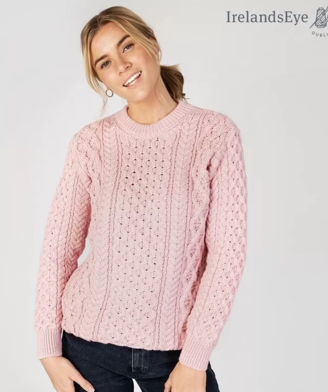 Women Sweater Shop Unisex Heavyweight Aran Sweater Pink