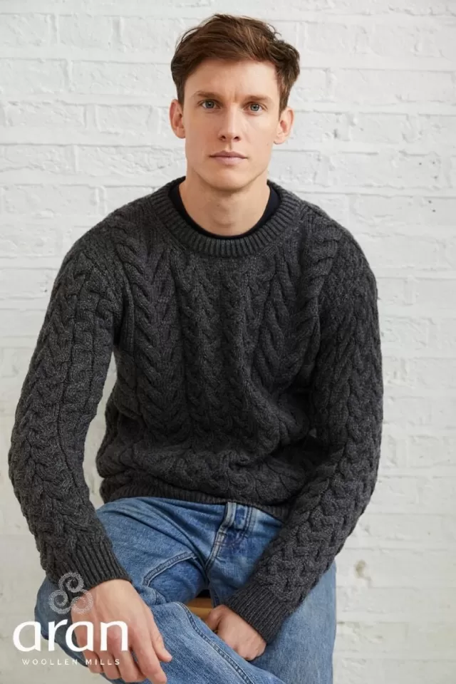 Sweater Shop Unisex Super Soft Merino Wool Sweater Charcoal