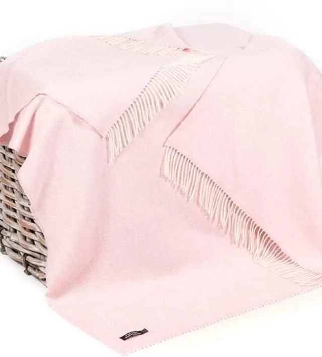 Sweater Shop Wool and Cashmere Baby Pink Throw Col: 1430