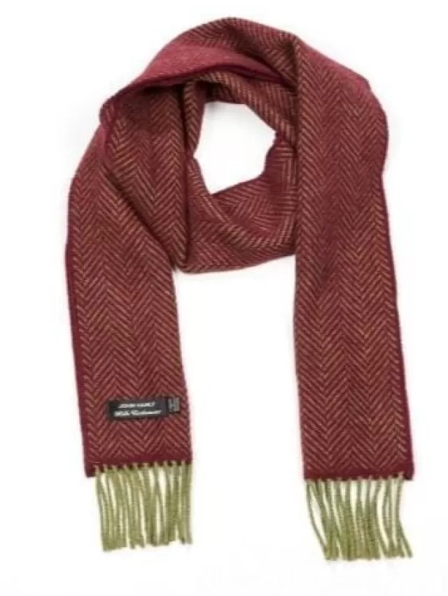 Sweater Shop Wool and Cashmere Herringbone Scarf - 2413