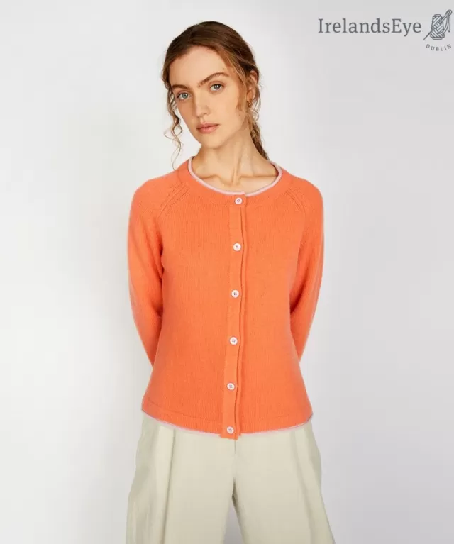 Women Sweater Shop Wool and Cashmere Killiney Cardigan Coral